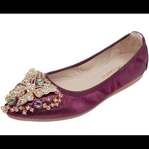 Burgundy/wine Ballet flats